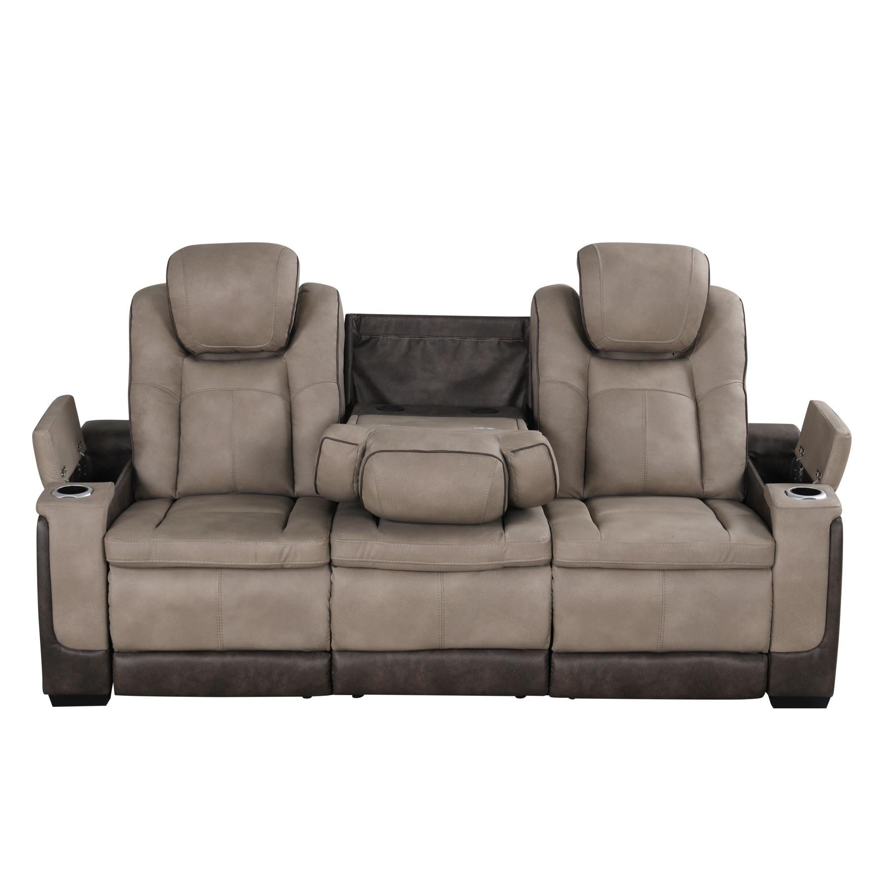 Generation Trade Woodland 669590 Power Reclining Sofa - Brown IMAGE 1